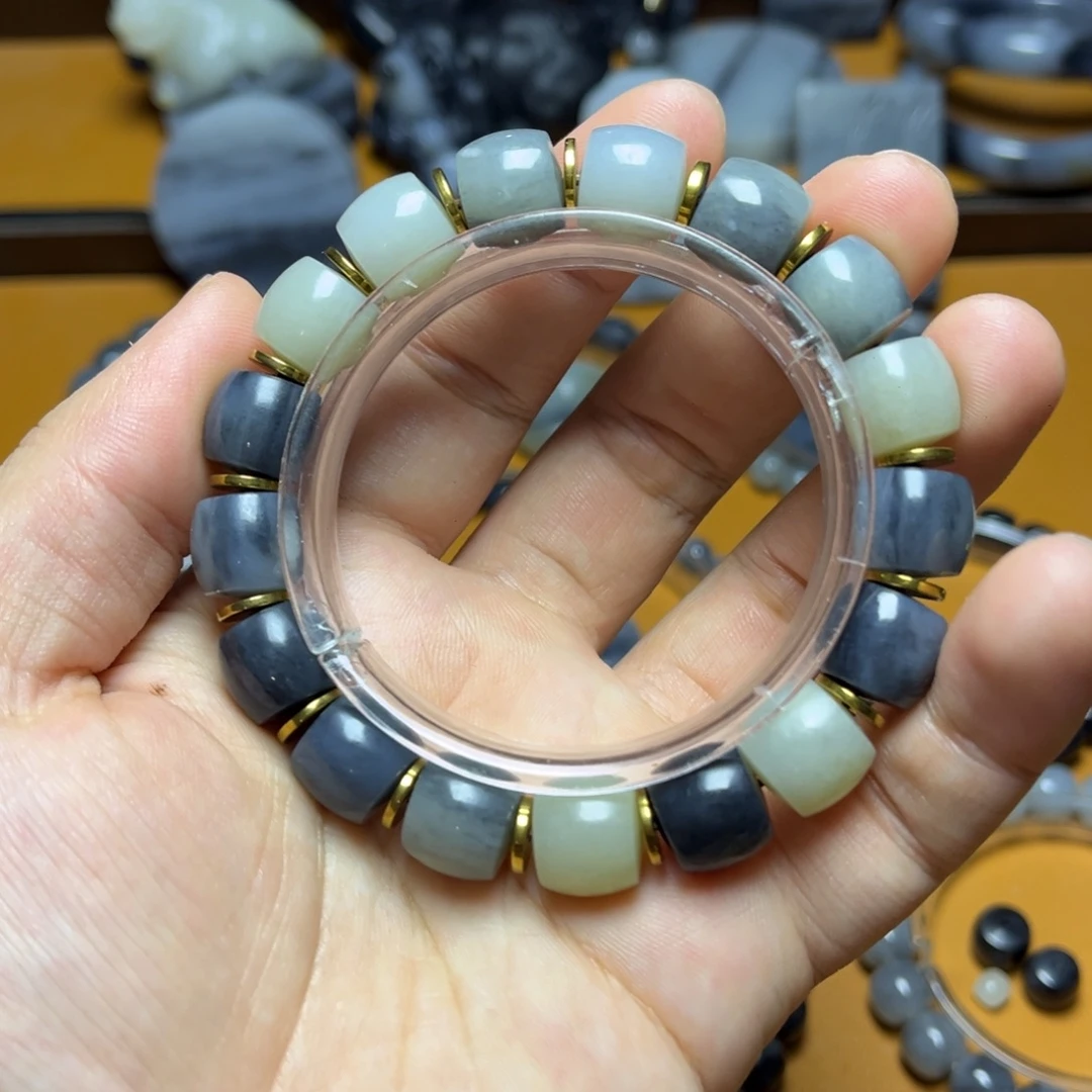 和田玉未镶嵌手链卡十二直切手串不退换