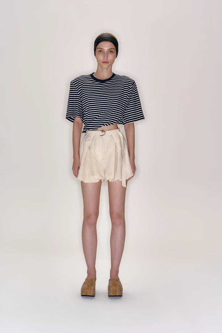 YCH 韩国设计师品牌 25春夏 条纹半袖上衣