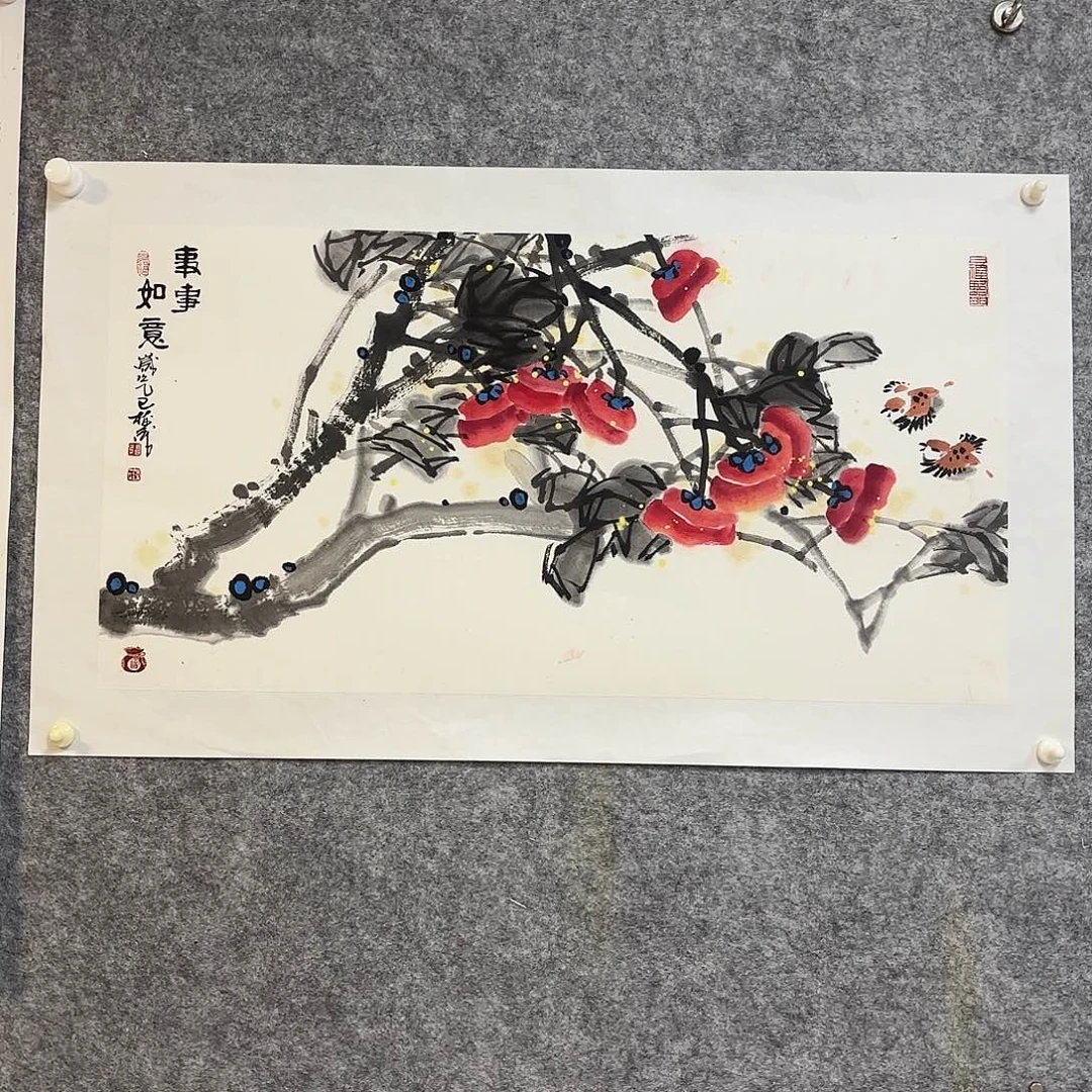 国画手绘花鸟国画作品