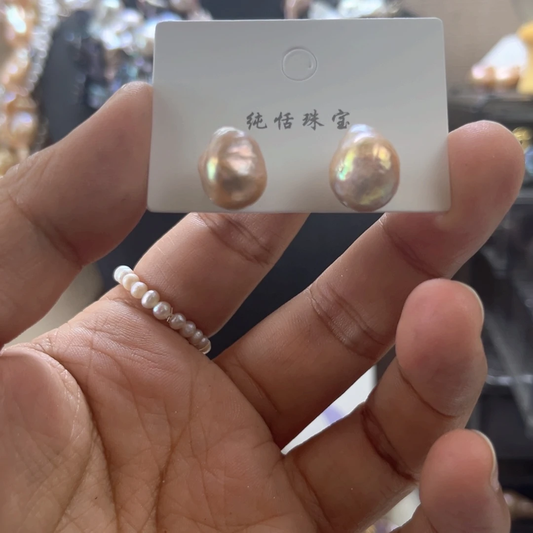 淡水珍珠未镶嵌耳饰【纯恬】