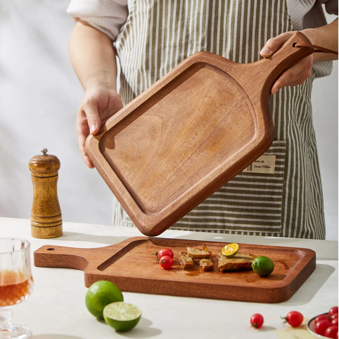 整木花梨木方形披萨水果板牛排木盘面包蛋糕寿司比萨披萨木切板