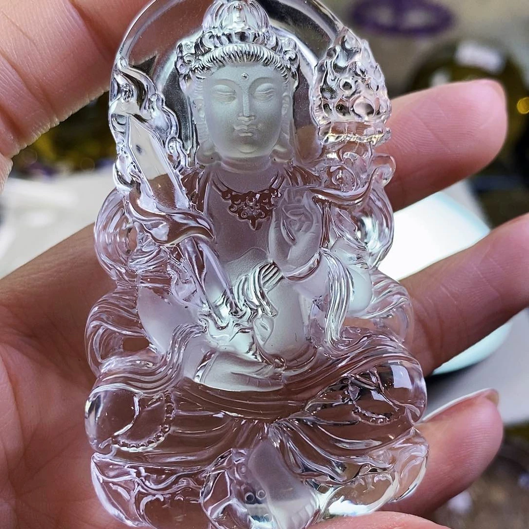 水晶天然水晶吊坠漂亮赠珠链未镶嵌寳****齣