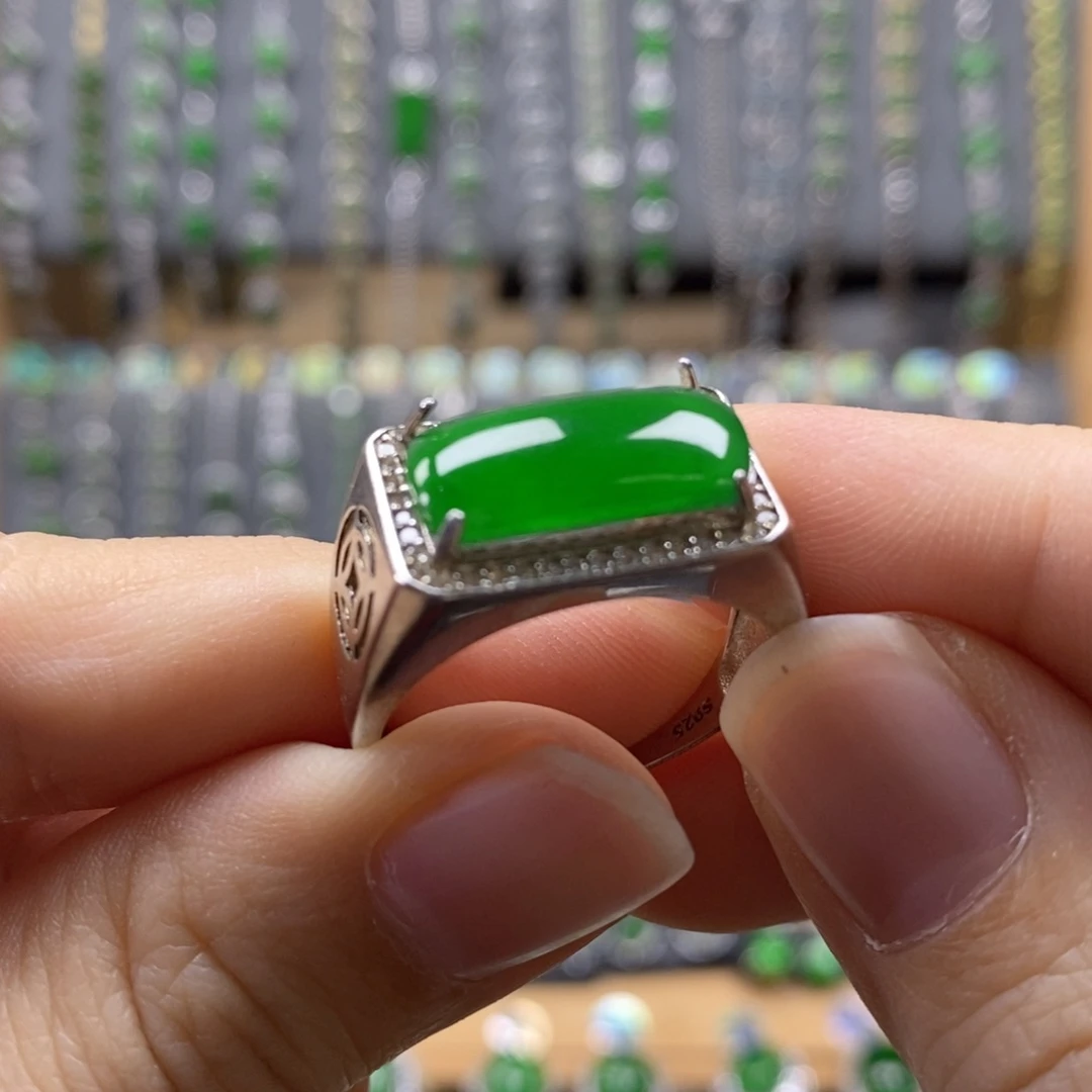 颈饰银S925镶嵌翡翠高品质16mm