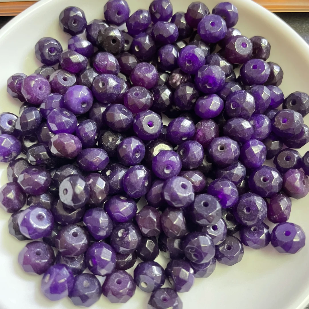 散珠黑糖浓郁紫碧玺方糖P447--卡5*8MM --10颗（赠弹力绳）