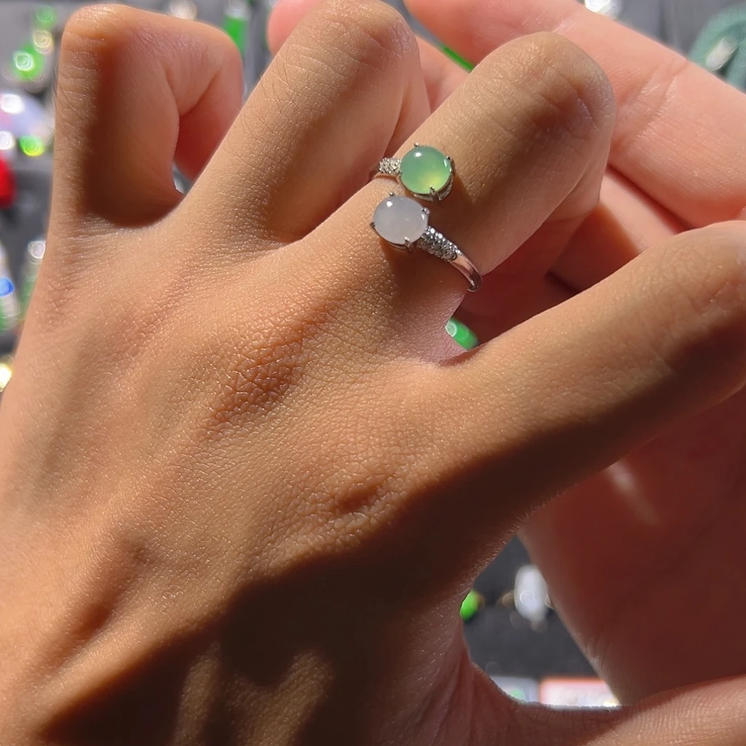 翡翠银S925镶嵌戒指