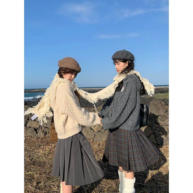 清仓霍里德地图 可爱猫咪复古学院风上衣连帽毛衣针织开衫外套