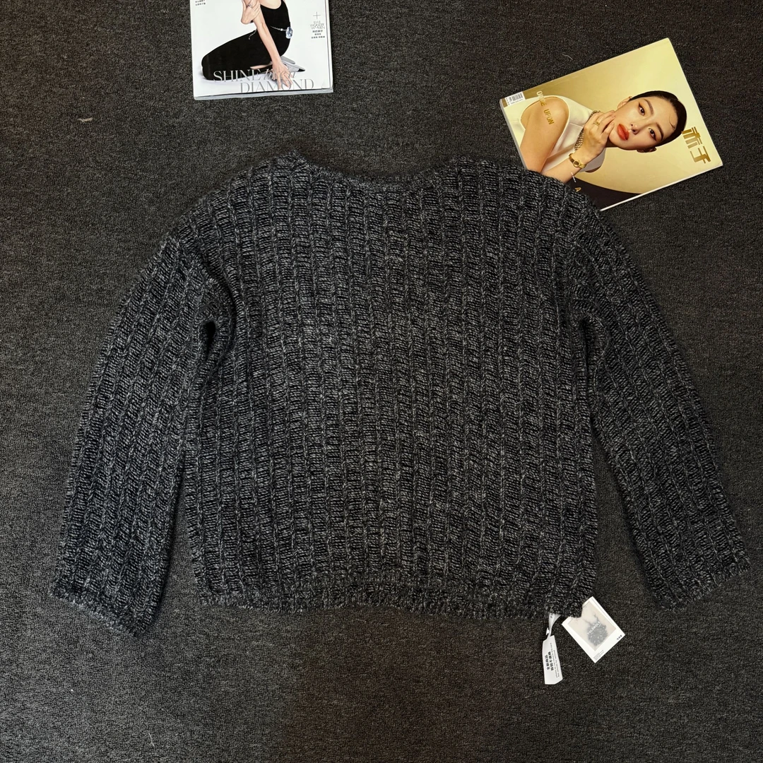 【塔鹿蕾】新款秋冬简约花色慵懒套头针织毛衣罩衫3113