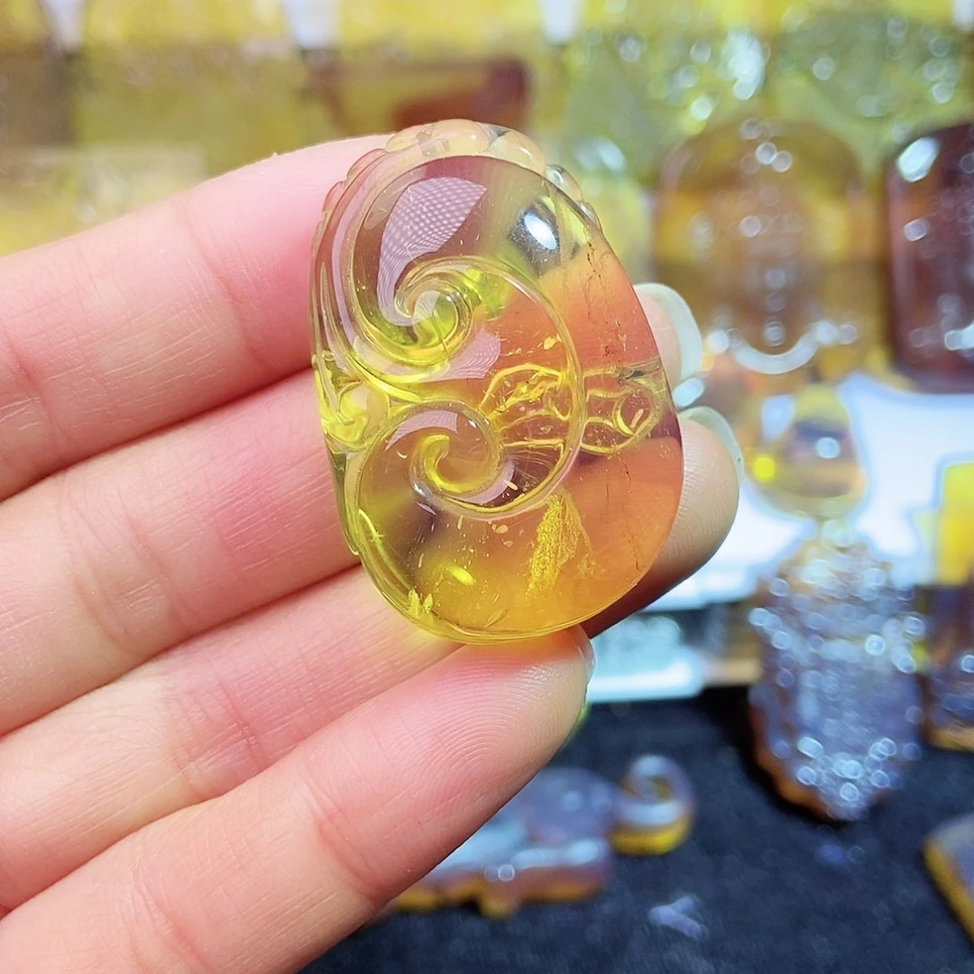 琥珀颈饰未镶嵌如意27号