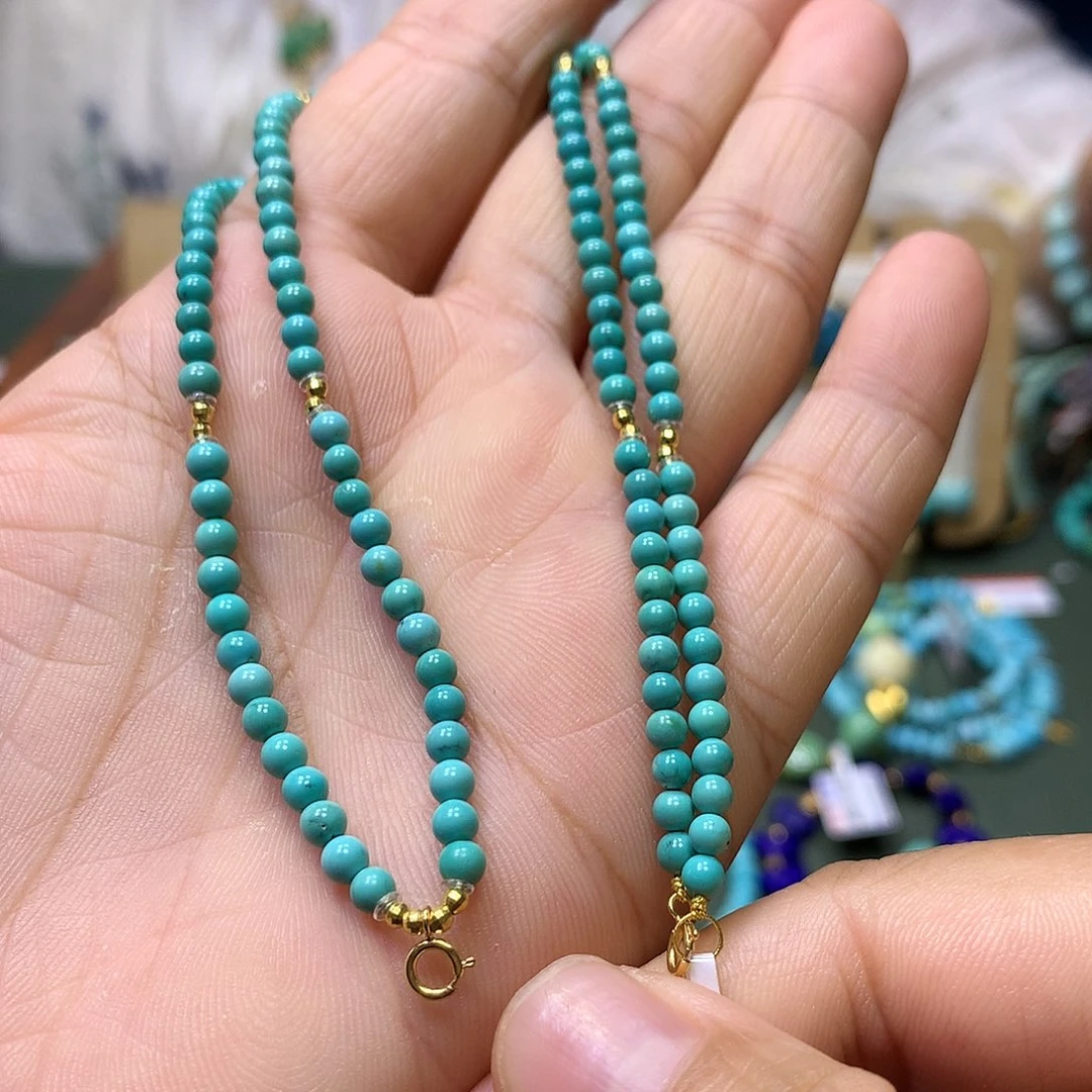 绿松石18K金镶嵌万能链