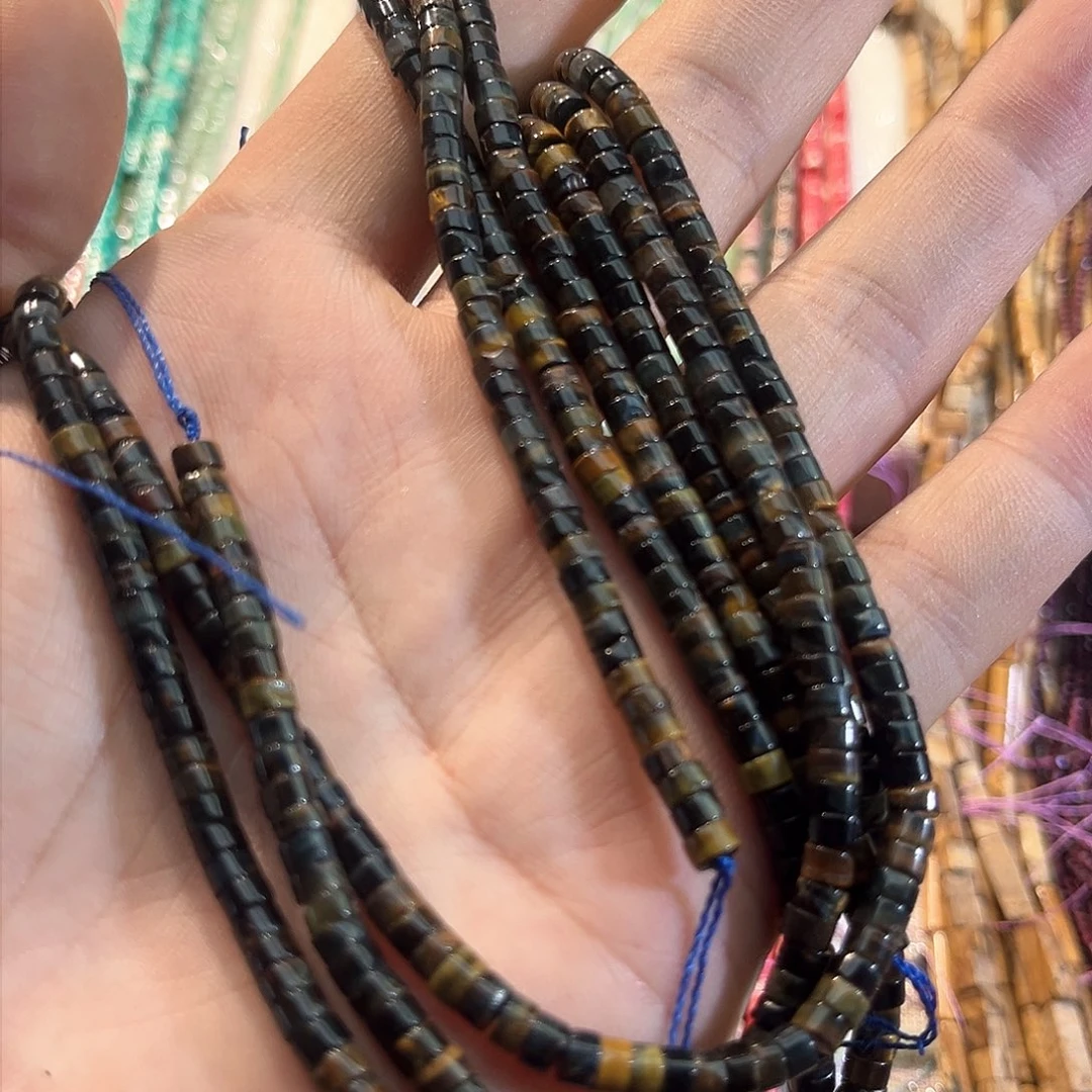 玛瑙/玉髓合金珠宝半成品梦幻虎眼直切一条4mm