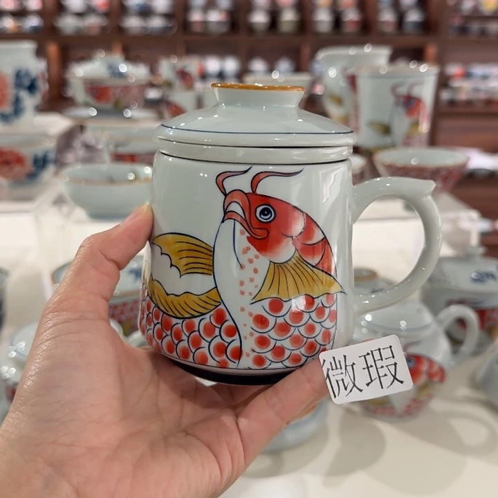 釉下手绘茶具微瑕