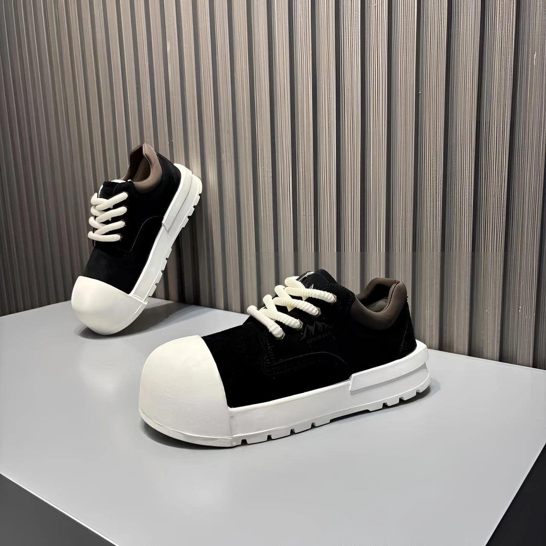 男士英伦风圆头板鞋轻奢时尚百搭秋冬新款轻便舒适厚底增高休闲鞋