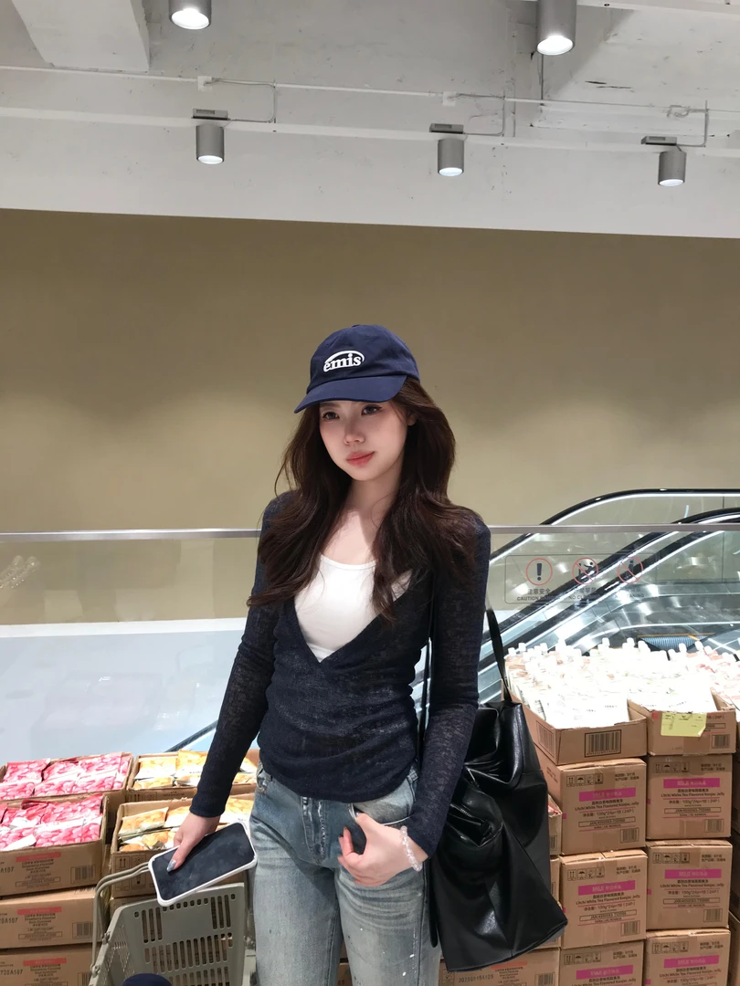 纯欲风显瘦早秋季假两件背心上衣韩版牛仔百搭修身裤子时尚两件套