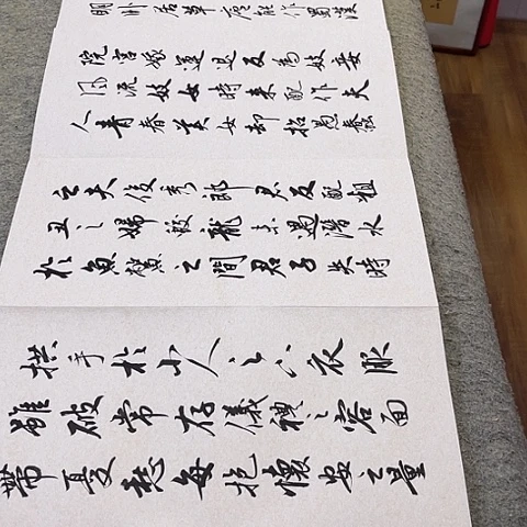 扇子寒窑赋行书册页作品