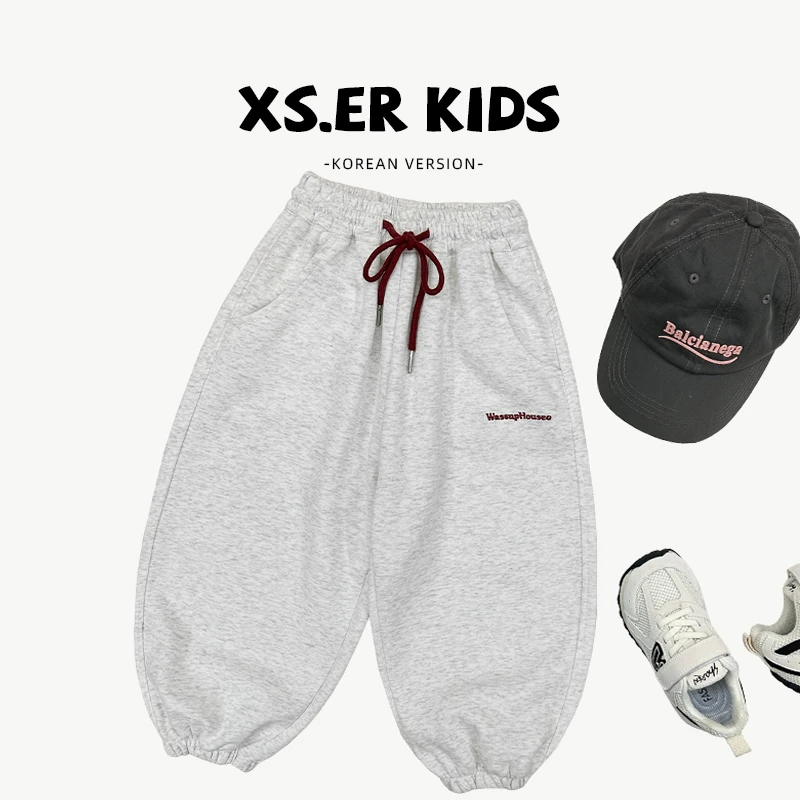 【小首尔】现货-qc5男童韩版简约卫衣冬季加绒加厚宽松裤子HBB5924