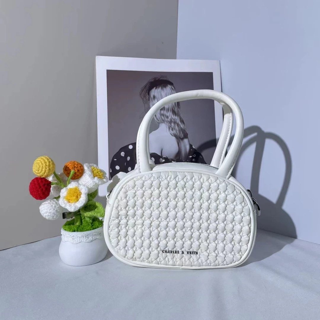 溢胶CHARLES&KEITH 50671407白色S女士单肩手提包