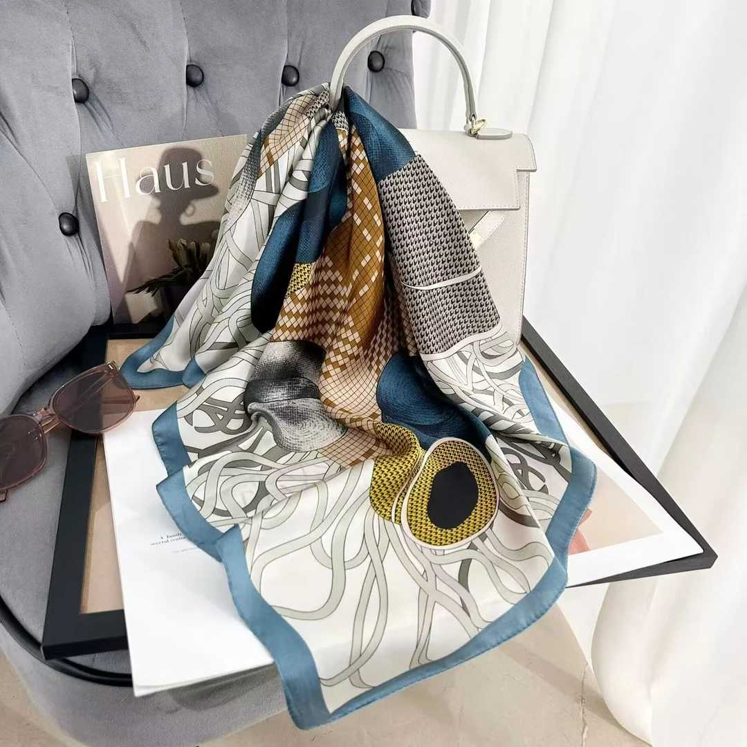 100新款百搭杭州丝绸丝巾70*70#1606