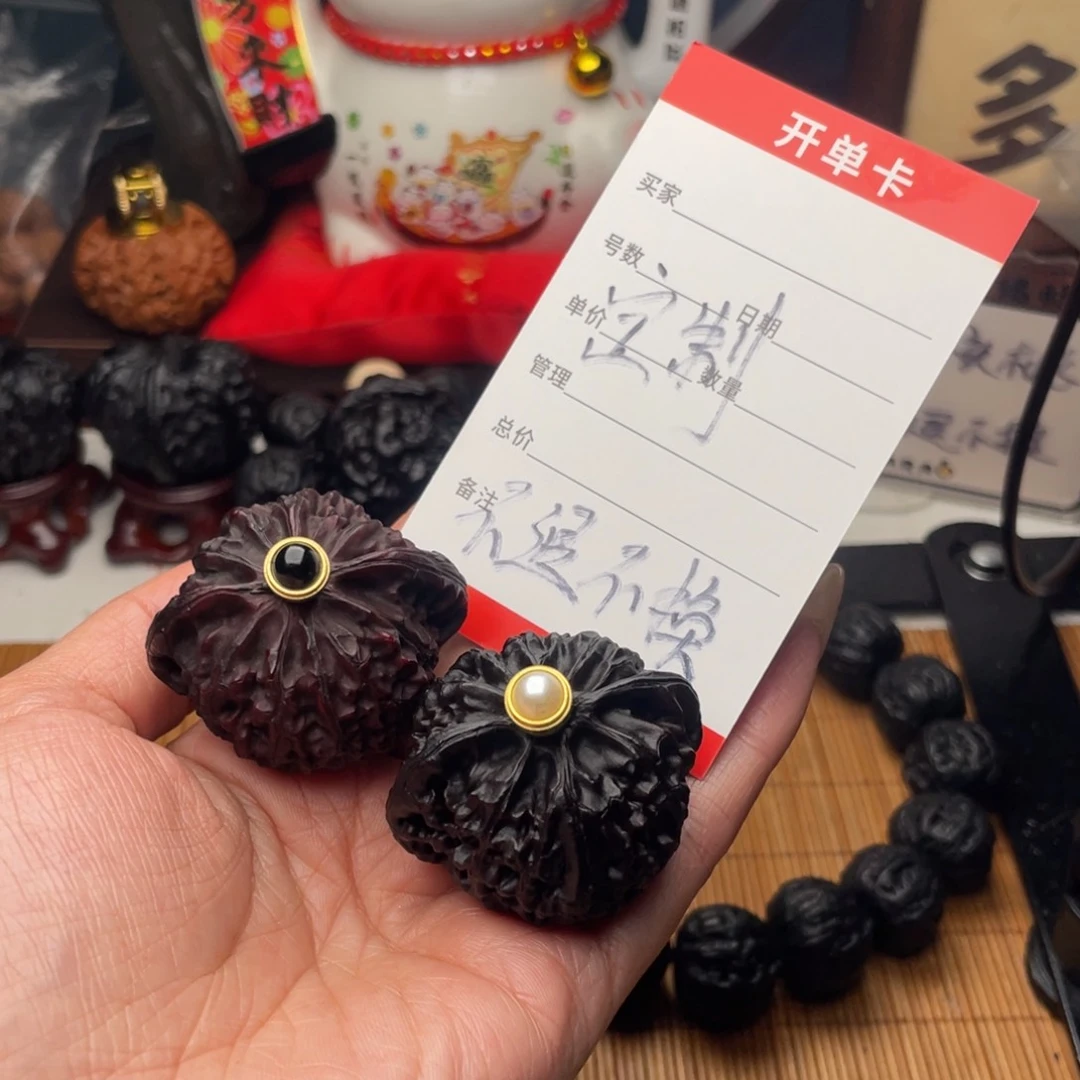吊坠文玩核桃努***g镶嵌补差价