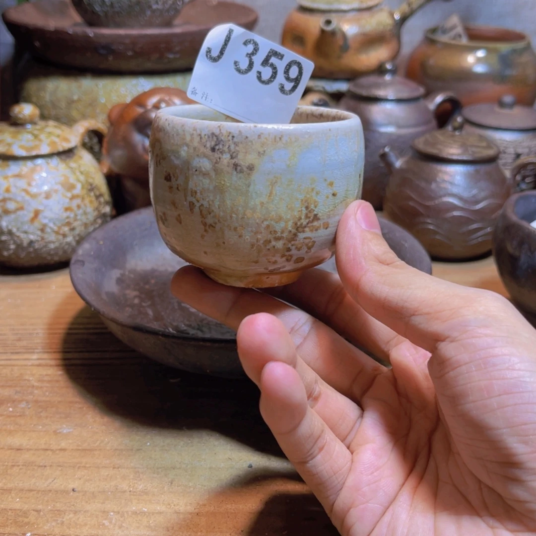 纯手工制作工艺（柴烧）裸烧纯手工制作柴烧杯359