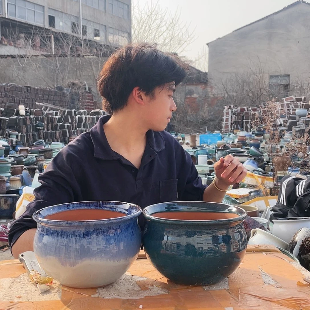 红陶宜兴紫砂粗陶花盆