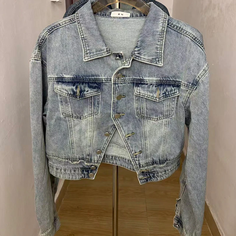 2025秋季新款女装牛仔外套短款牛仔夹克