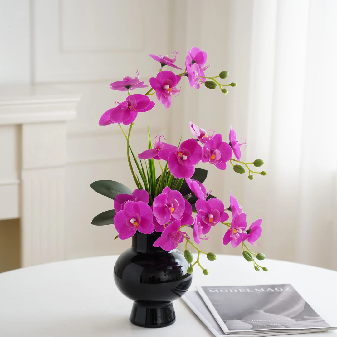 新款福利蝴蝶兰仿真花假花 摆设隔断装饰花摆件