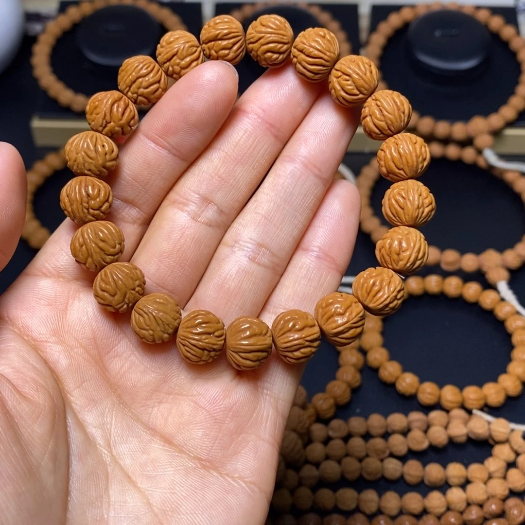 拾***草桃核手串秦岭文玩桃核手串