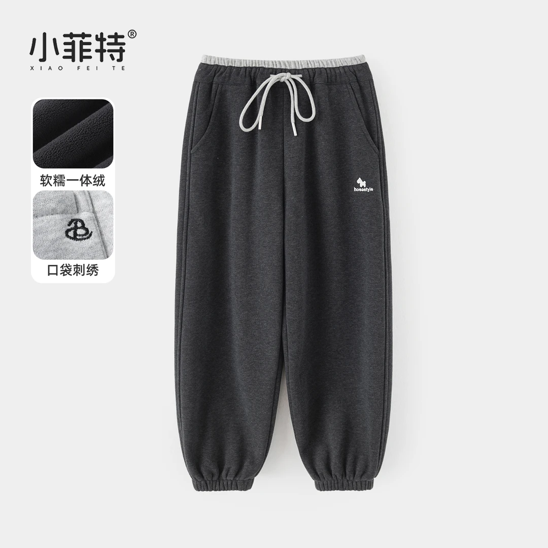 小菲特女童冬装加绒裤子中大童保暖长裤儿童加厚休闲裤HNKD57795
