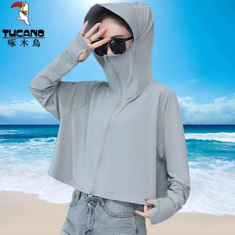 啄木鸟骑车轻薄防晒衣女夏季2025新款户外防紫外线薄款透气防晒服