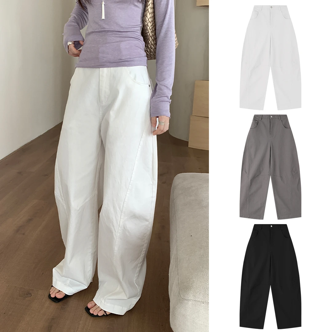 Miss sumeyY3915自制弯刀裤立体剪裁休闲裤女显瘦香蕉镰刀裤子