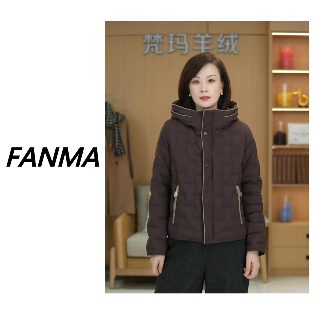 #90白鹅绒# 一手长连帽设计羽绒服 双层涤纶纬弹面料‌ F228-5891