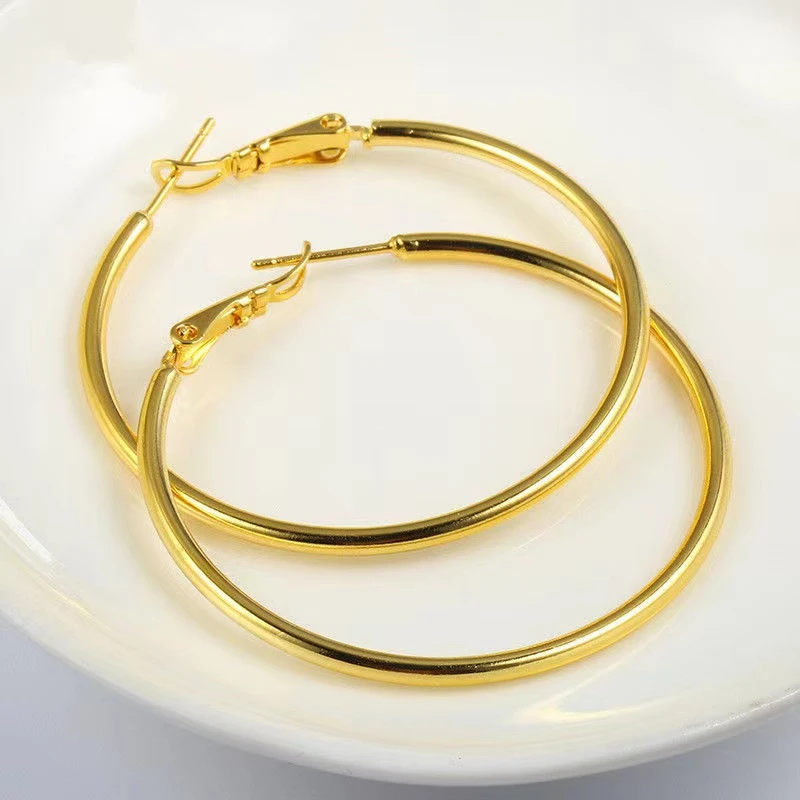 抖音好物合金耳饰 光面耳圈经典百搭时尚潮流