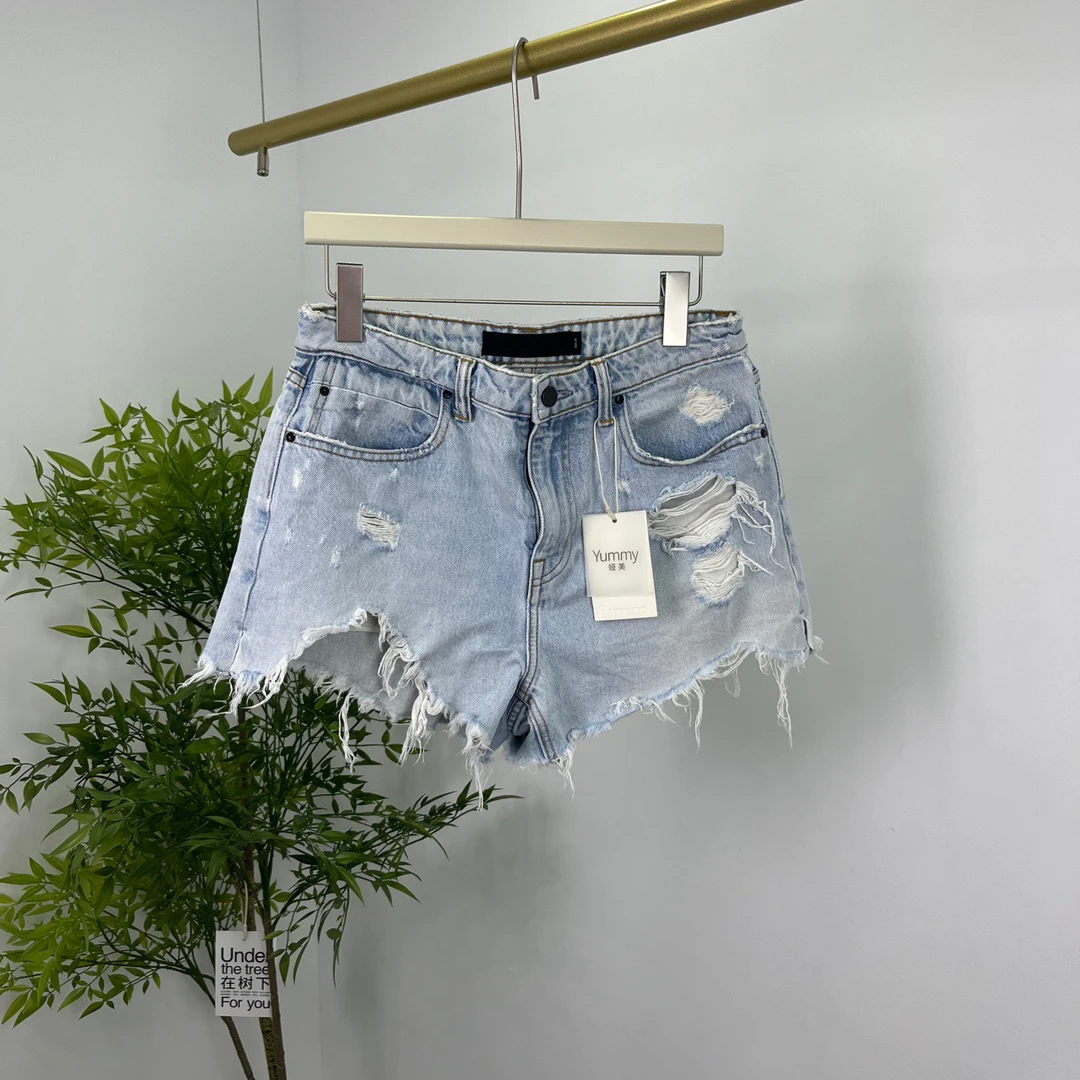 99新  Alexander Wang 亚历山大王 破坏牛仔短裤 28码/98新/