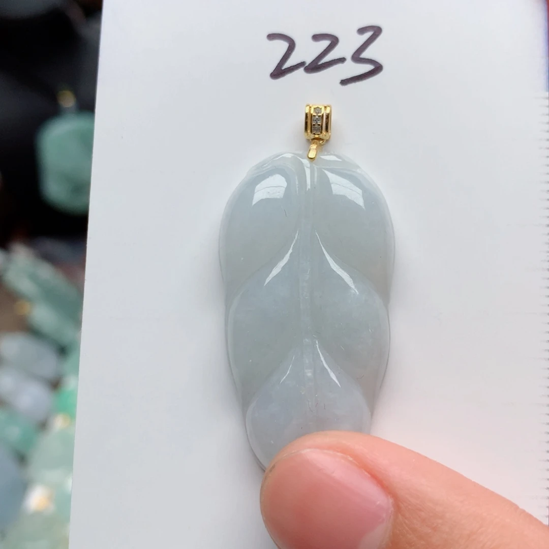 翡翠银S925镀金镶嵌颈饰吊坠
