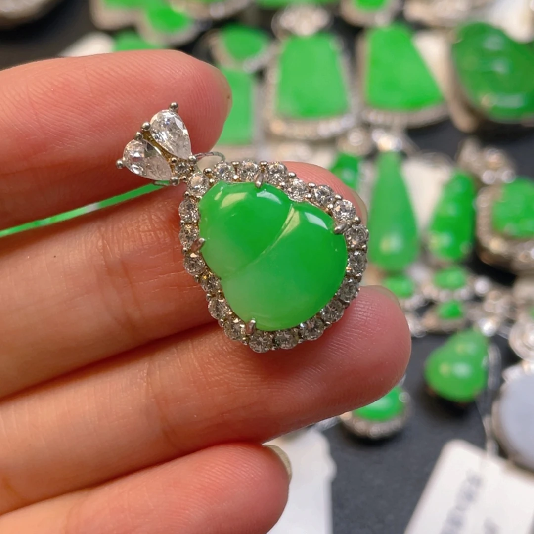 翡翠银S925镶嵌颈饰