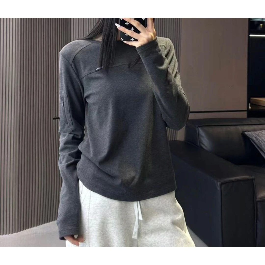 【工装感拼接双面绒Tee】高克重！飒爽感百搭休闲风工装T101