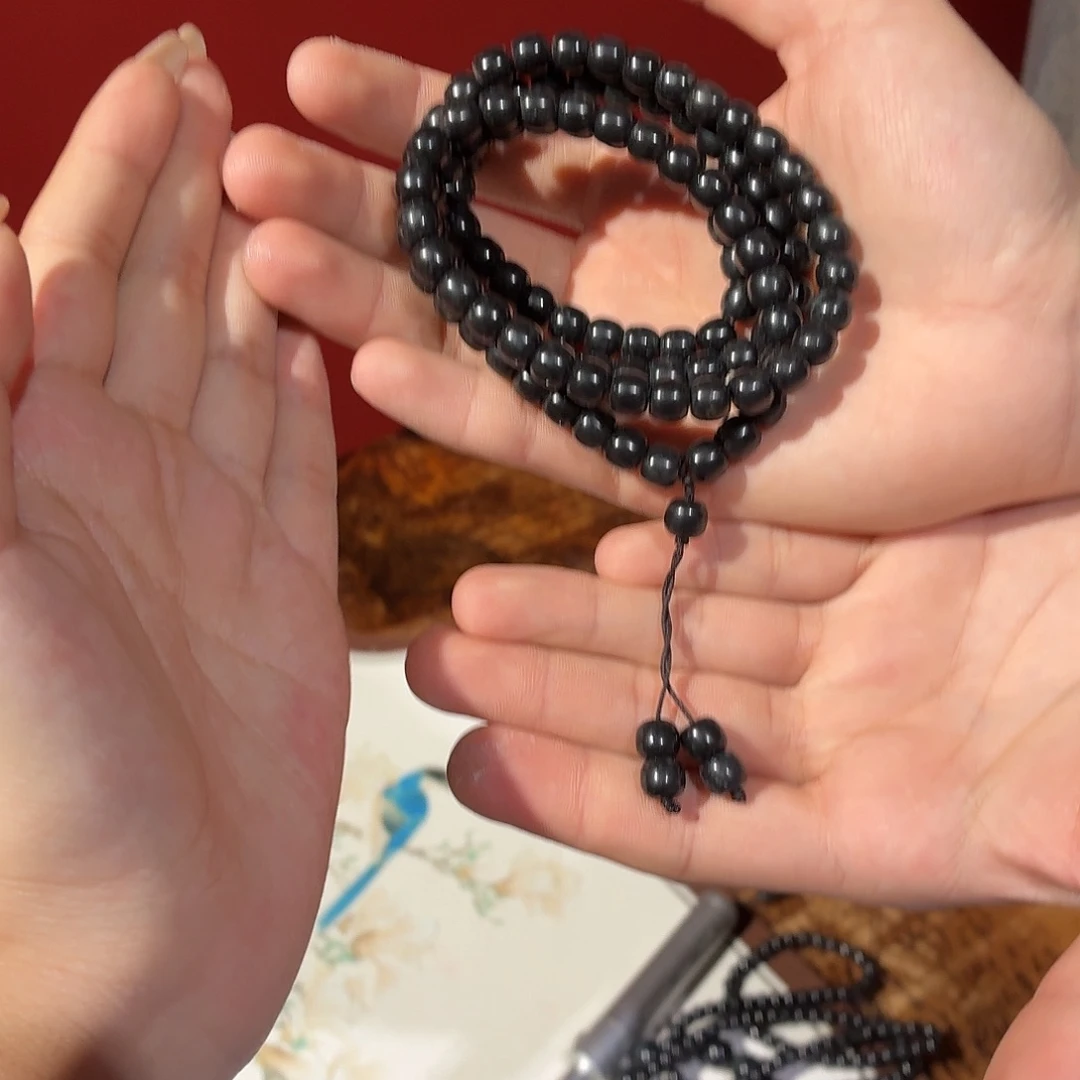 和田玉未镶嵌颈饰和田玉墨玉7/8老108