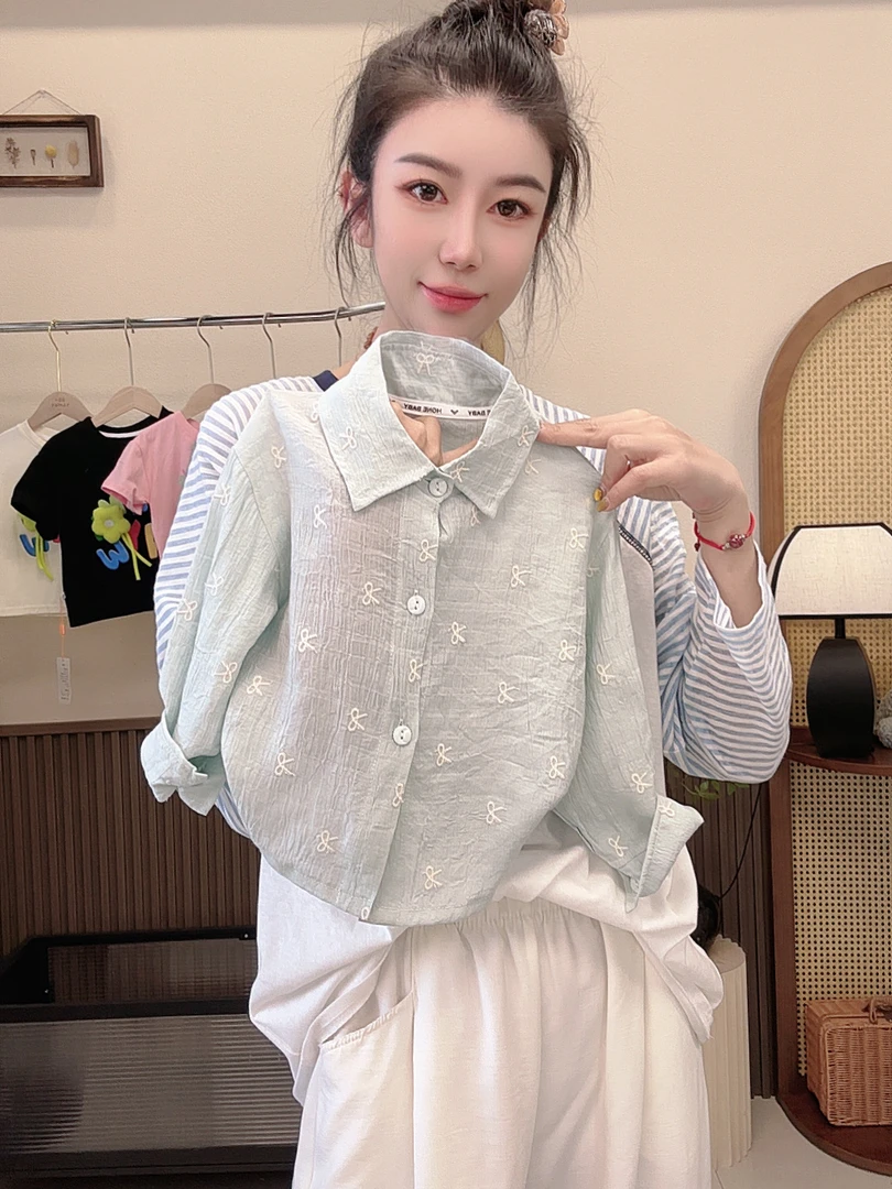 【夏日薄荷】儿童夏季防晒衣轻薄透气刺绣2025新款女童防晒亲子款