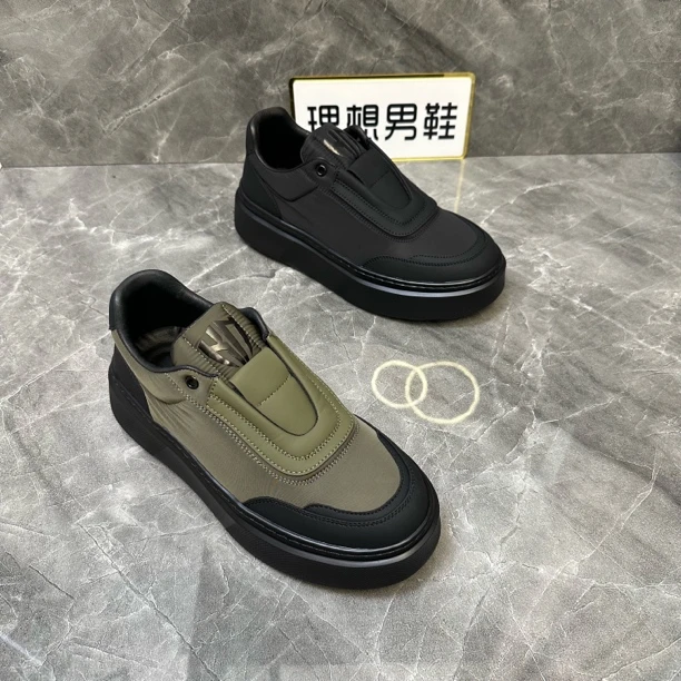D新款时尚男鞋男士板鞋懒人鞋一脚蹬百搭潮鞋低帮厚底潮流男款