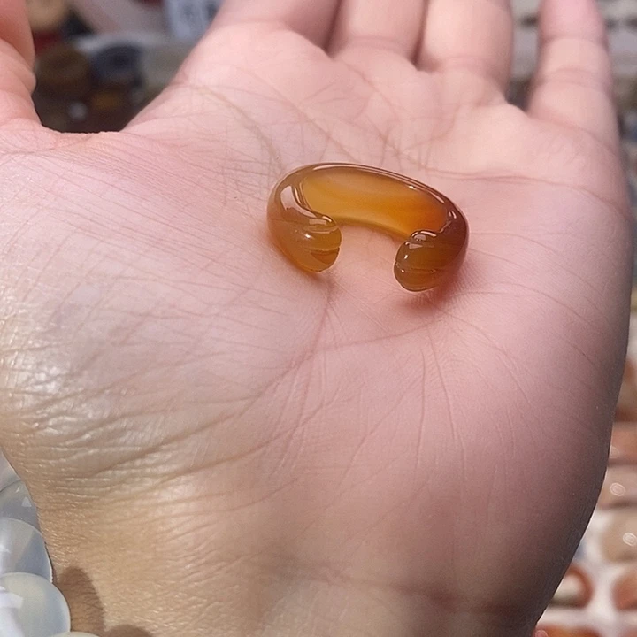 玛瑙/玉髓未镶嵌戒指B 43不退换港15直径17.3