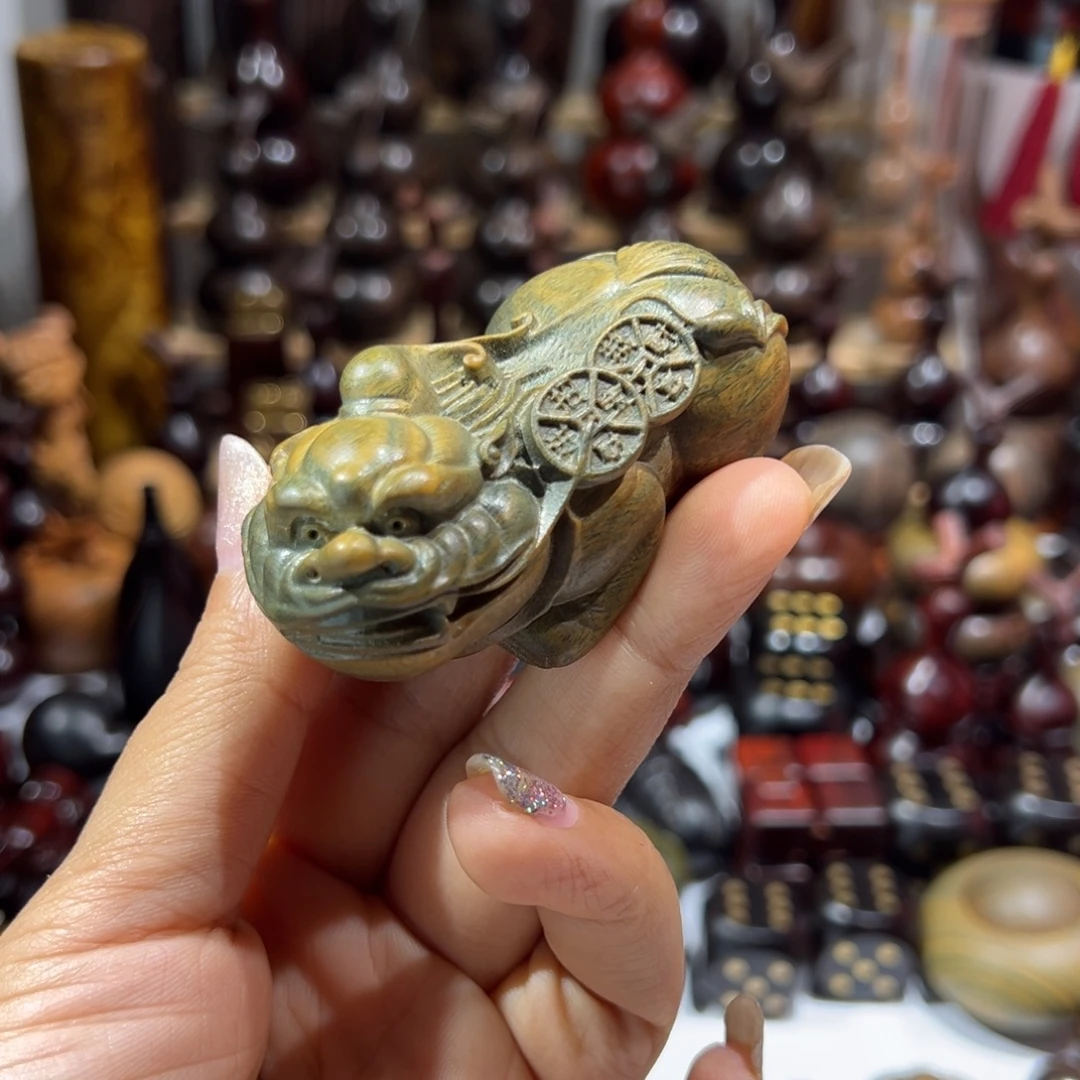 香榧木绿檀绿檀貔貅大