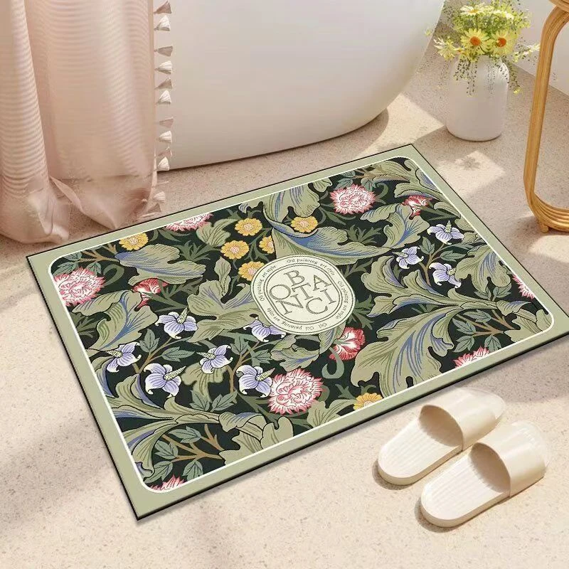 新款硅藻泥入户门玄关门口防滑地垫浴室卫生间吸水脚垫厨房吸油垫