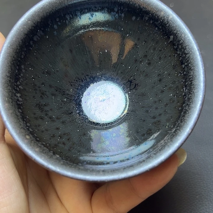 茶盏建盏彩金油滴9.5口径