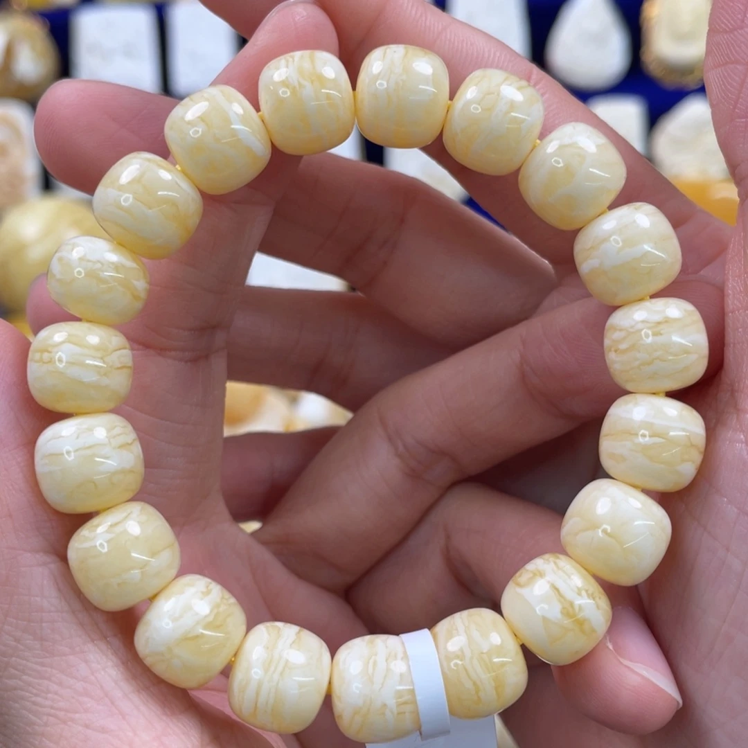 蜜蜡裸石未镶嵌琥珀蜜蜡手串卡11mm