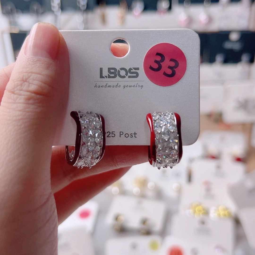 锆石纯铜合金耳环