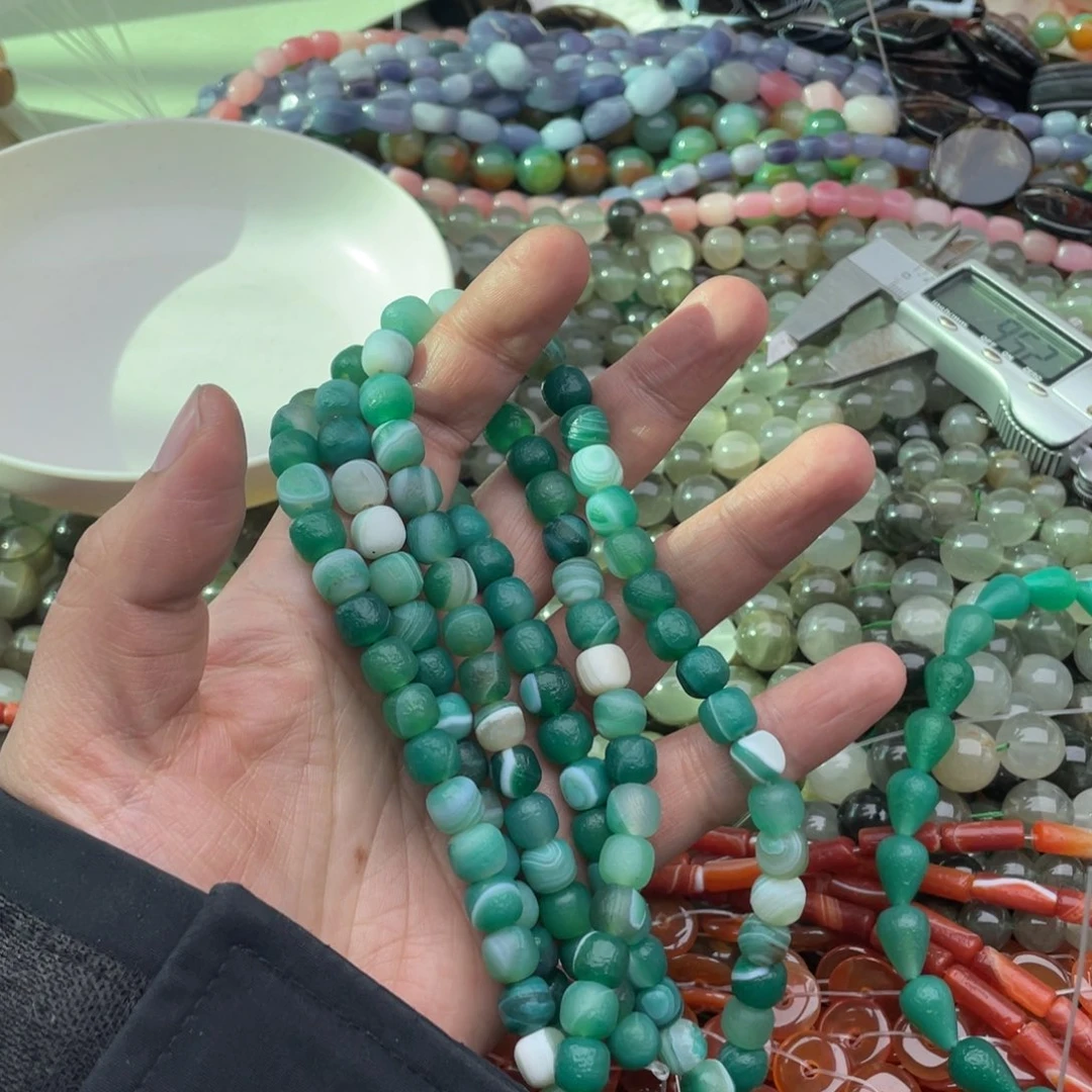 玛瑙/玉髓珠宝半成品未镶嵌一条装9*8橘皮玛瑙老型珠