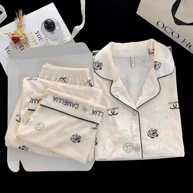 秋冬季睡衣女士女爆款高级感山新款金钻绒开衫大码长袖家居服套装