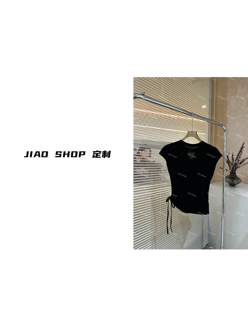 JIAO Shop “放慢情绪” 小众定制丝绒上衣小衫T恤