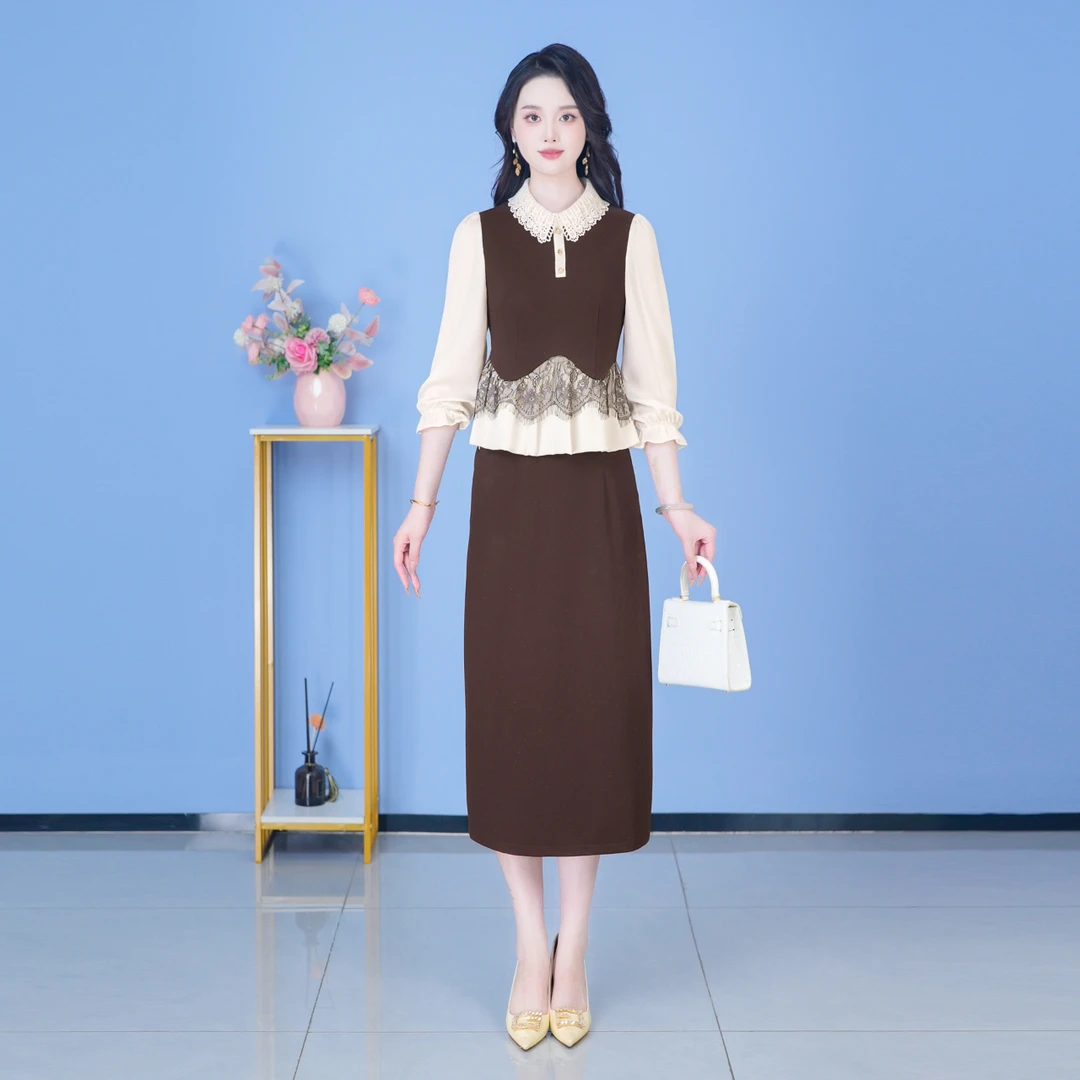 【SJYH2810】早秋新款套装裙两件套时尚优雅减龄洋气套装