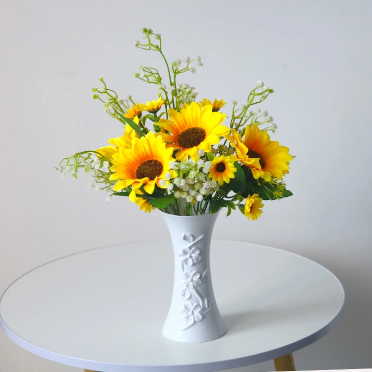 ins向日葵仿真花太阳花塑料假花干花家居客厅餐桌花束摆设满天星